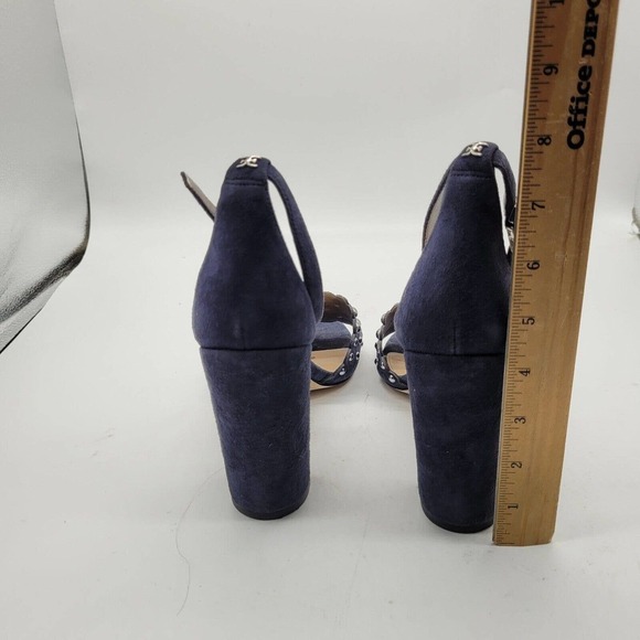 Sam Edelman Womens Yaria Blue Leather Studded Ankle Strap Heels Size 10 EU 40 - Picture 6 of 9